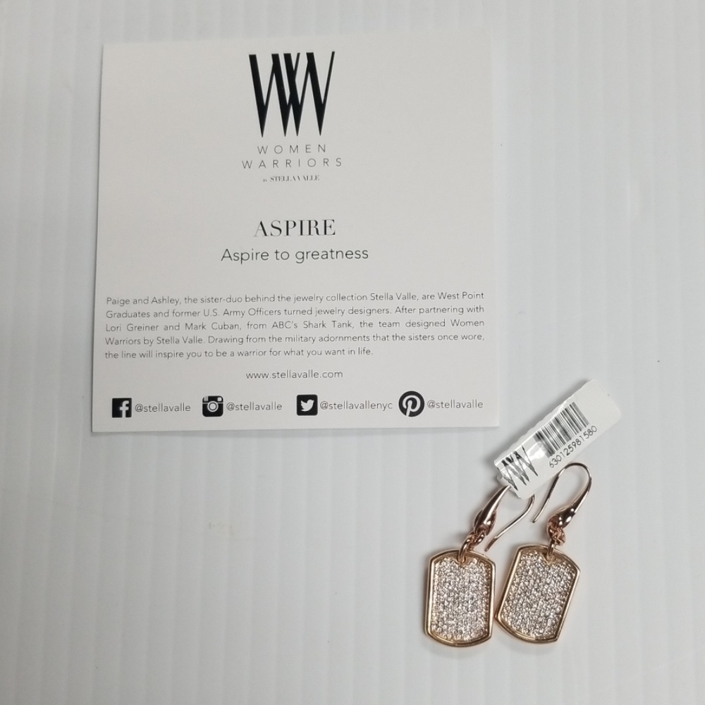 Women warriors rose gold aspire earrings